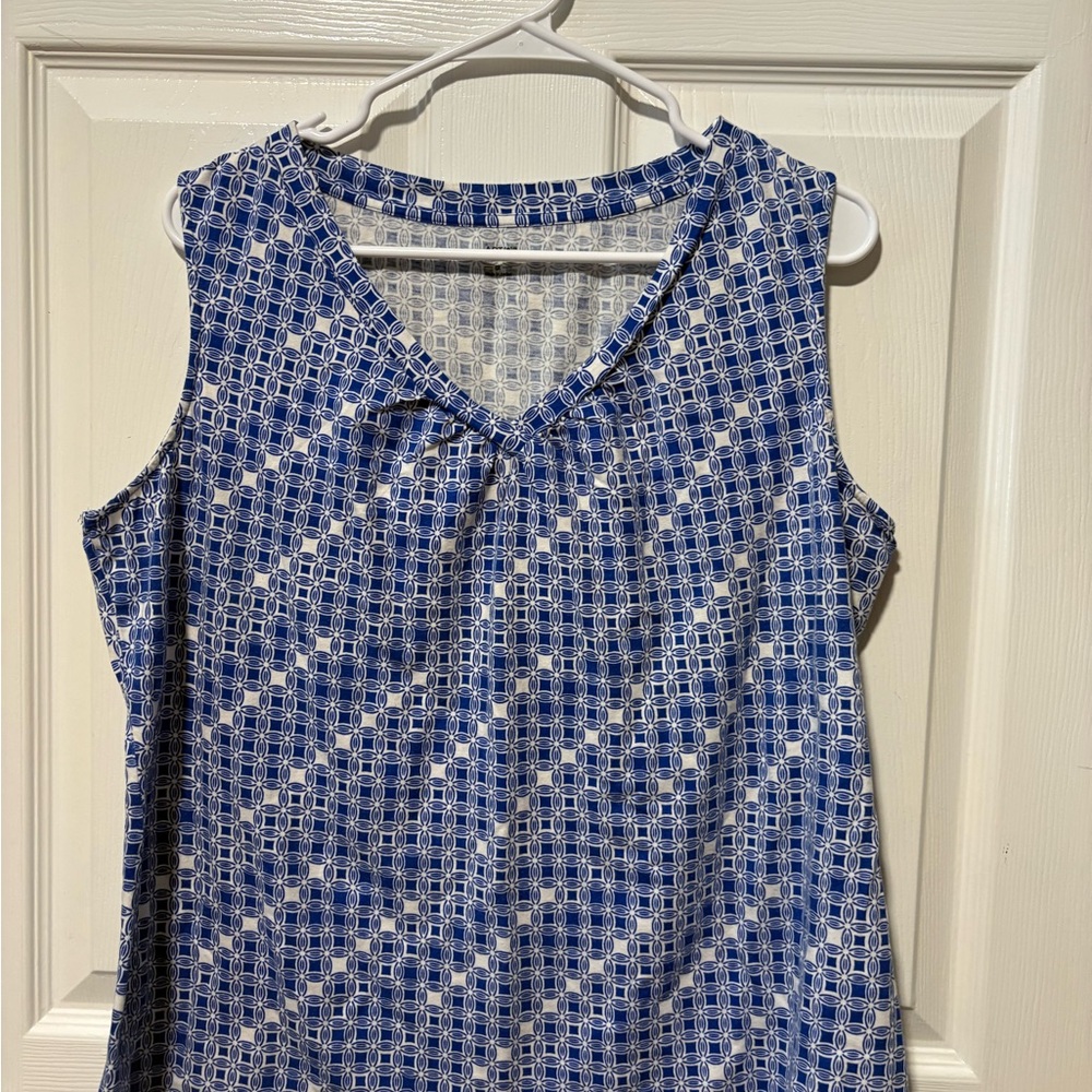 Essentials Blue and White Checkered Tank Top
